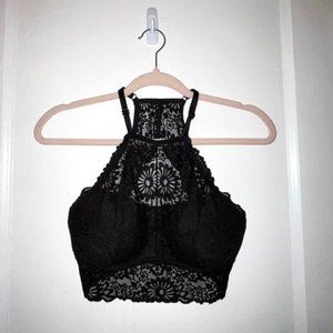 PINK (Victoria's Secret) Lace Push Up Bralette, Black, US M